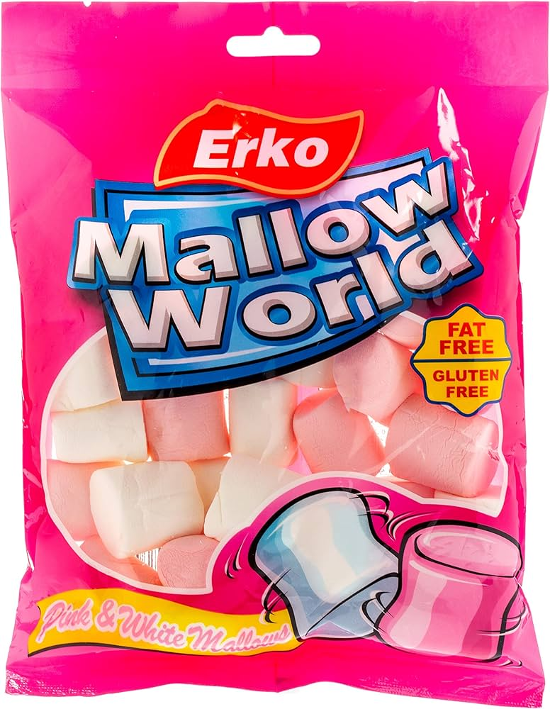 Pink and white marshmallow pieces 150g