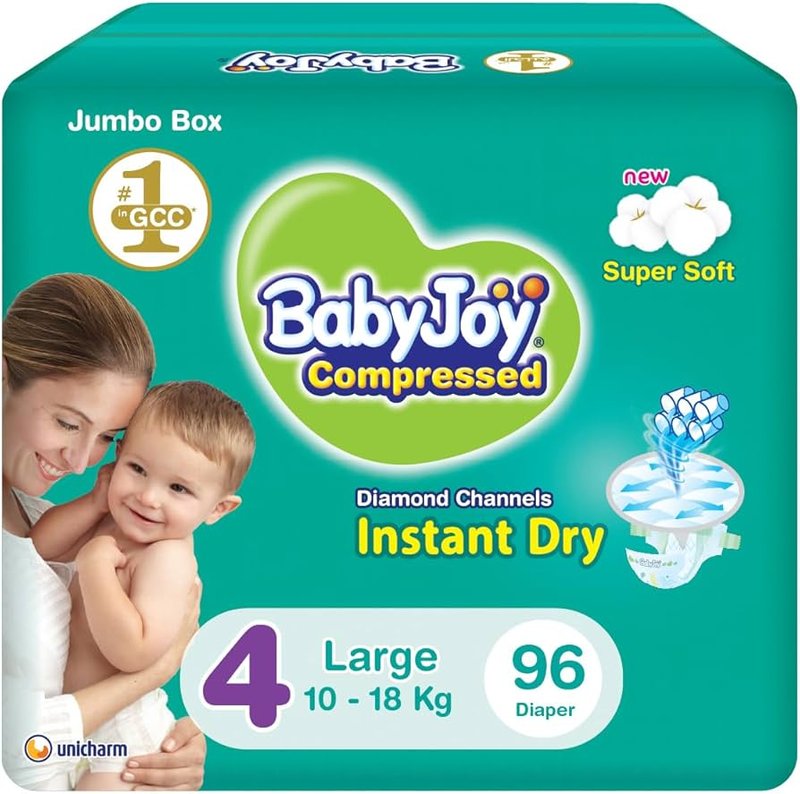 Diamond compressed insert, size 4 large, weight 10-18kg, very large box, 180 diapers