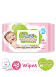 Unscented wet wipes for sensitive skin, 48 wet wipes