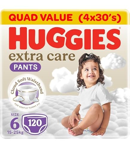 Mega Extra Care baby diapers pack size 5, for weight 12-22 kg, made of skin-friendly and breathable material - 120 pieces (2 × 60)