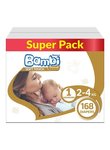 Super box baby diapers size 1 for newborns weighing 2-4 kg, 168 pieces