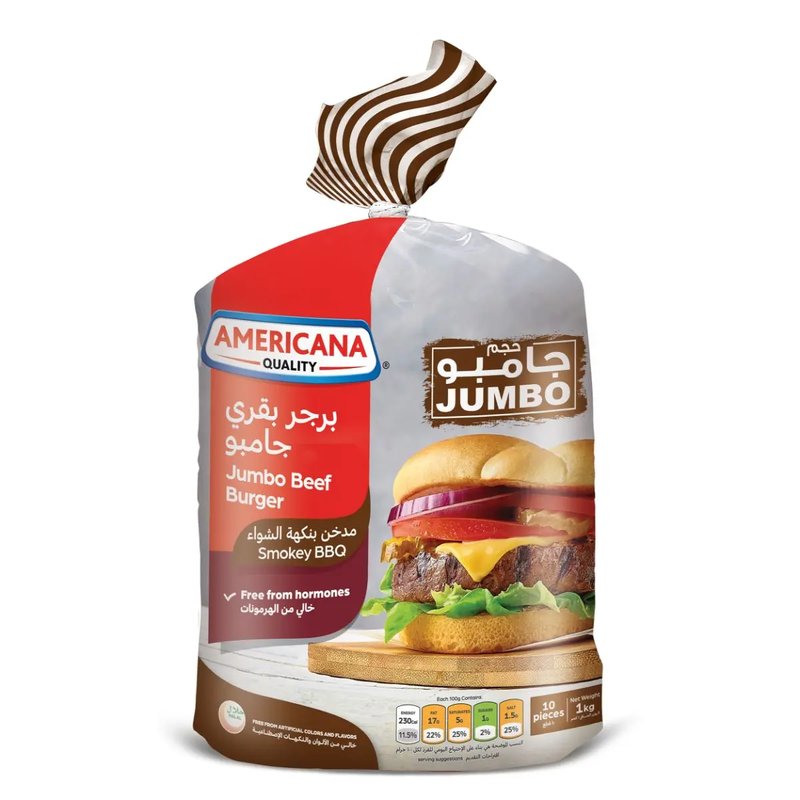 Americana Beef Burger Jumbo Smokey Bbq 10 pieces