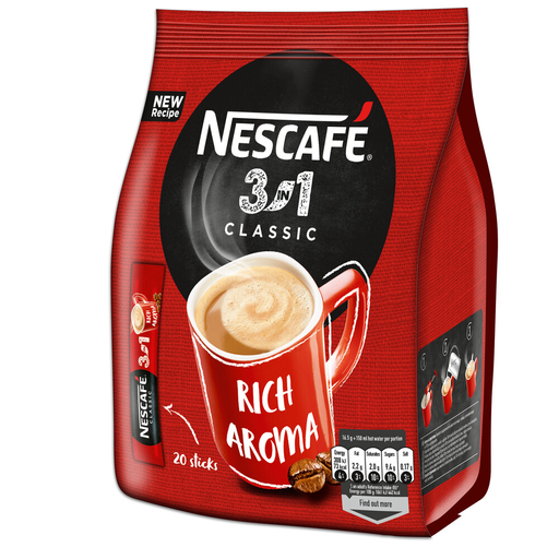 Classic instant coffee 3 in 1, 20g × 30 sticks + 5