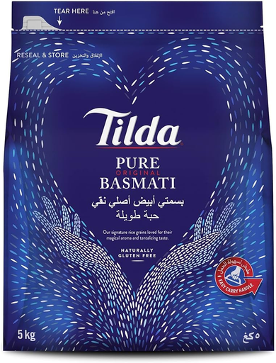 Original pure basmati rice by Tilda, long grain, 5kg
