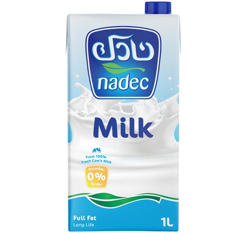 Long-life full cream plain milk 1 liter pack of 12 pieces