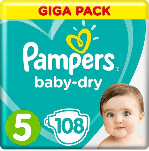Baby diapers, size 5, weight 14-23 kg, 198 pieces (66×3) - small size, compressed, cotton feel