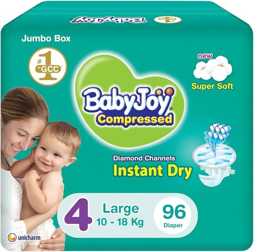 Diamond compressed insert, size 4 large, weight 10-18kg, very large box, 180 diapers