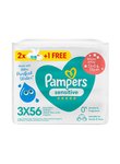 Wet wipes for babies with sensitive skin, pack of two + one free, 168 wipes