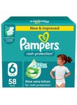 Diapers with aloe vera strip size 6, jumbo box, 58 pieces