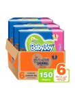 حفاضات كلوت للأطفال، مقاس 6، لوزن 16 - 23 كجم، 150 قطعة (50 × 3) - جونيور XXL