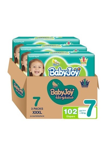 Baby diapers, size 3, weight 6-12 kg, 204 pieces (68×3) - medium, unique breathability, compressed, diamond padding, cotton feel